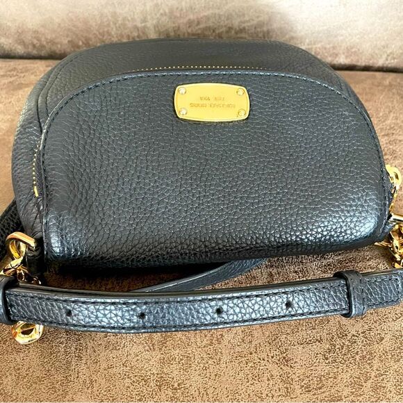 Michael Kors Black Leather Women's Crossbody Purse Bag - Picture 11 of 12